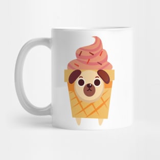 Pug Dog and Ice Cream Cone Mug